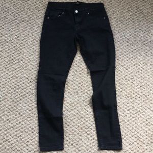 Black mid rise skinny jeans